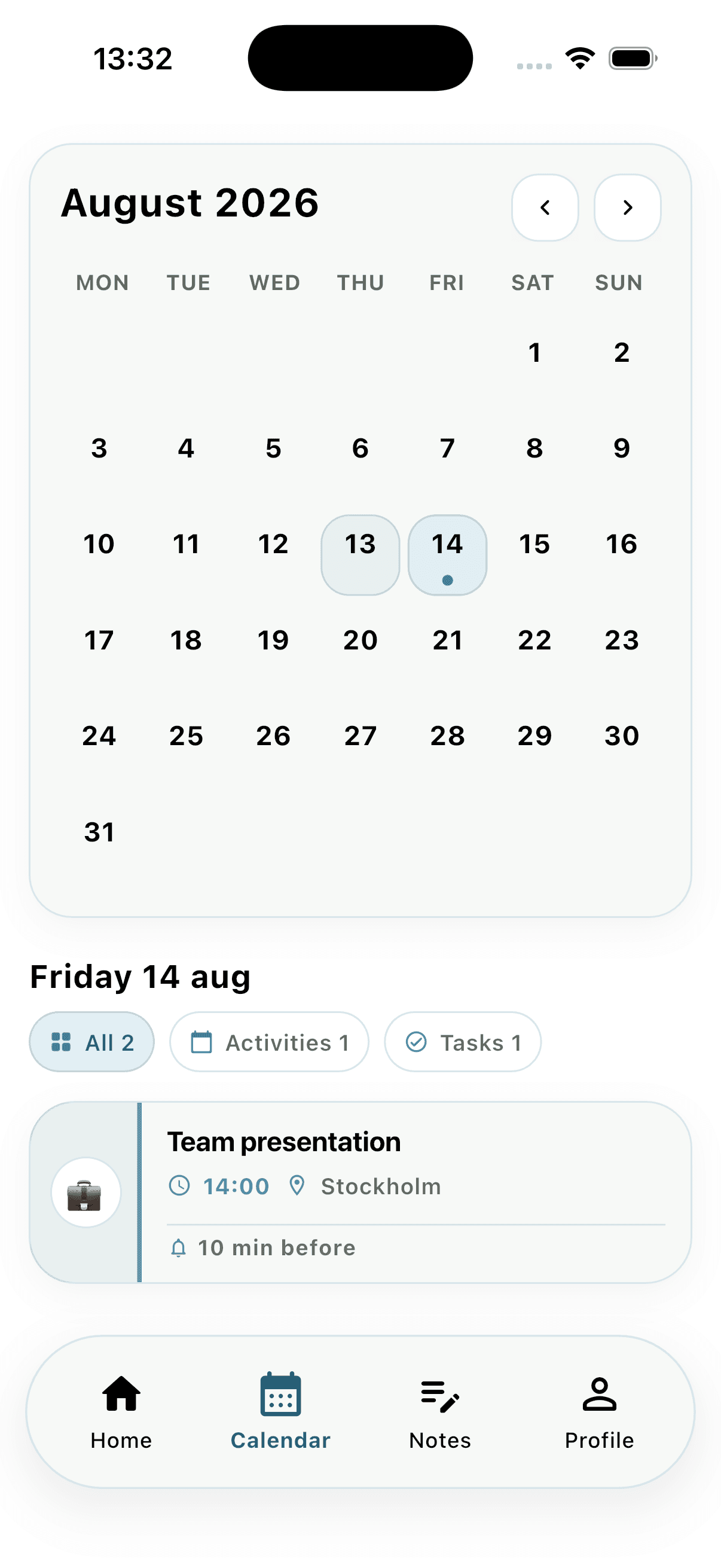 Planero calendar